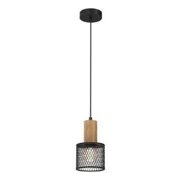 Lámpara colgante SOBRESA 1xE27/60W/230V negro/madera