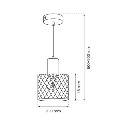 Lámpara colgante SOBRESA 1xE27/60W/230V negro/madera