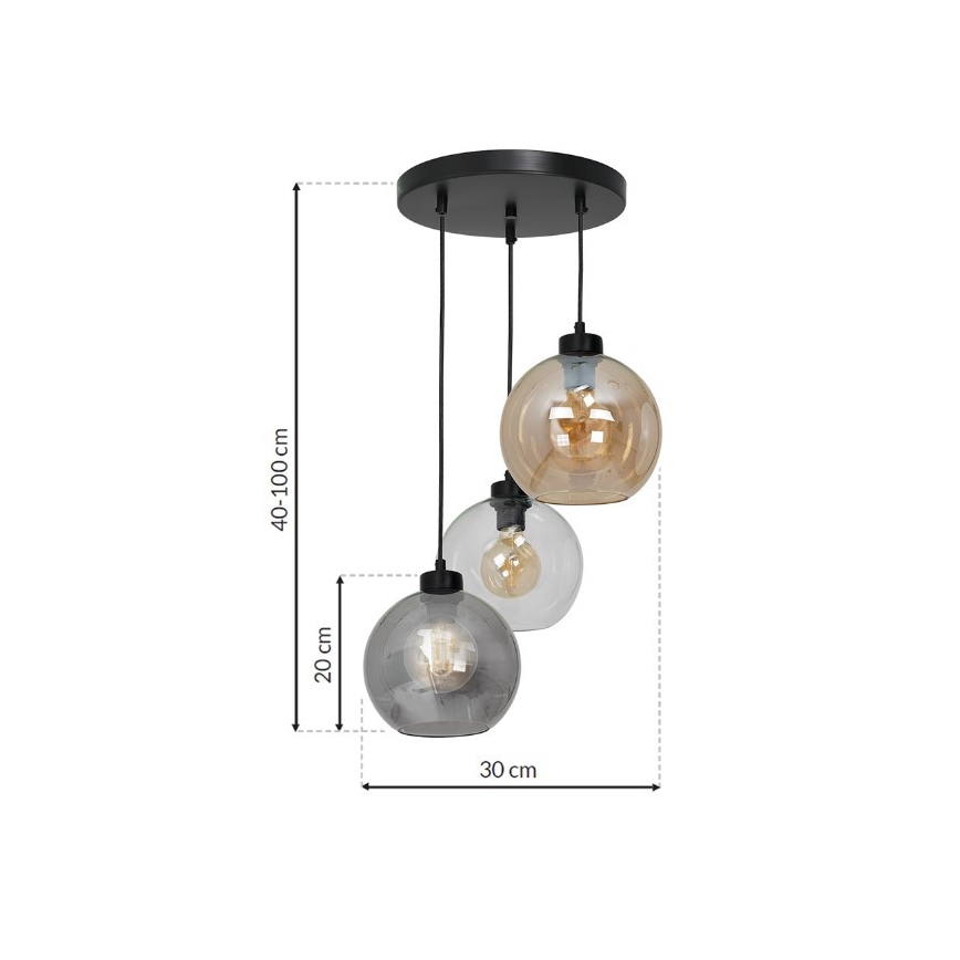 Lámpara Colgante SOFIA 3xE27/60W/230V mix