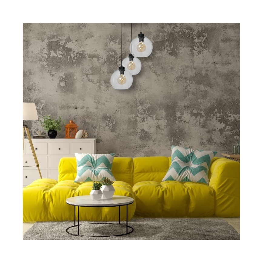 Lámpara Colgante SOFIA 3xE27/60W/230V transparente
