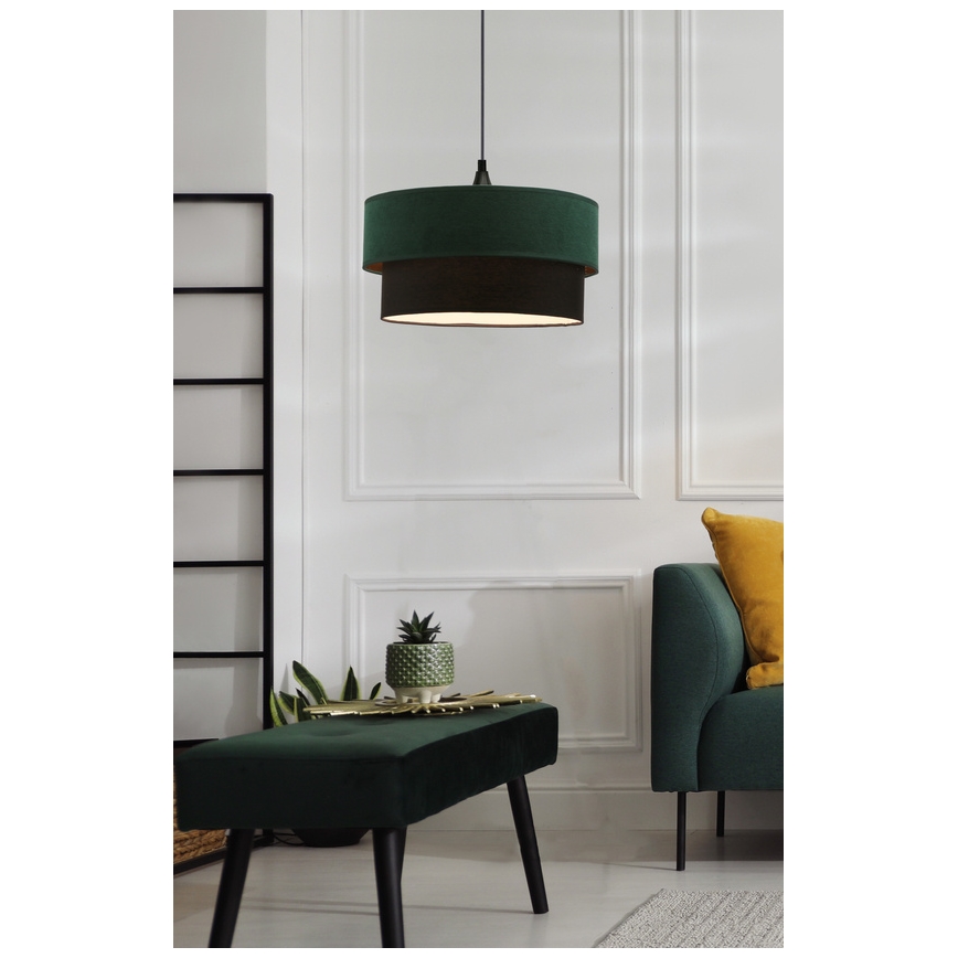 Lámpara colgante SOLANTO 1xE27/60W/230V Verde/negro