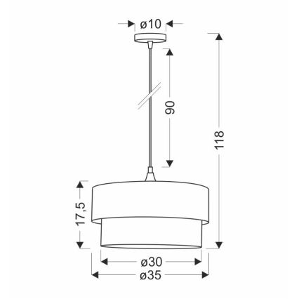 Lámpara colgante SOLANTO 1xE27/60W/230V Verde/negro