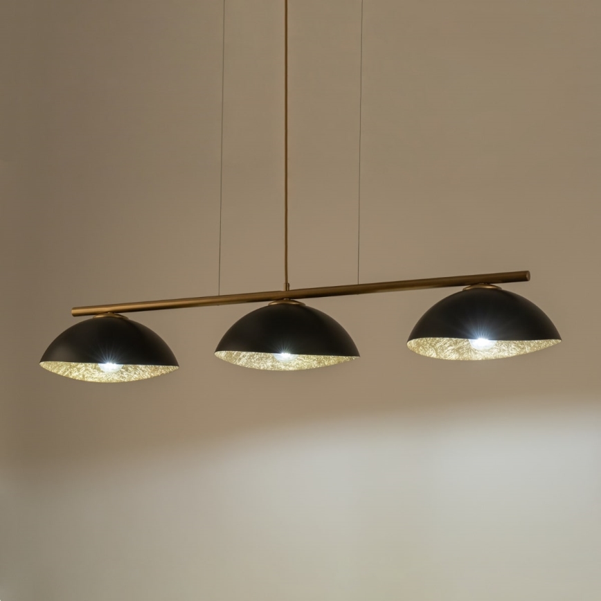 Lámpara colgante SOLAR 3xE27/60W/230V dorado