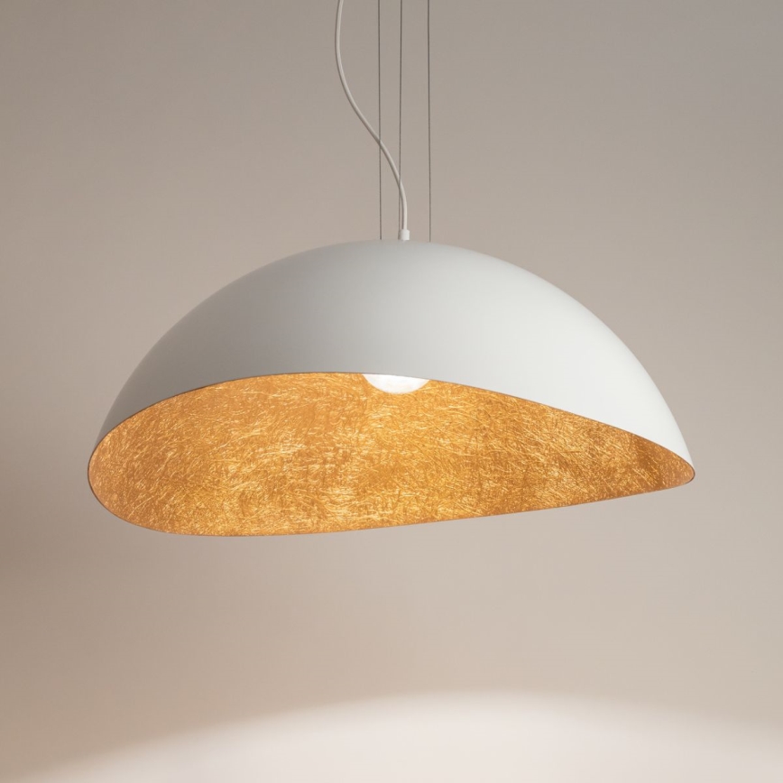 Lámpara colgante SOLARIS 1xE27/60W/230V diá. 89 cm blanco/cobre