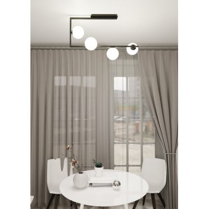 Lámpara colgante SOMA 4xE14/10W/230V negro/blanco