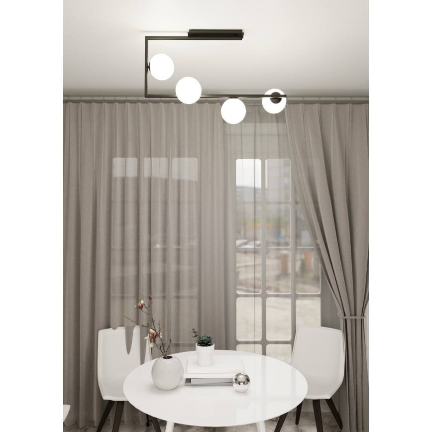 Lámpara colgante SOMA 4xE14/10W/230V negro/blanco
