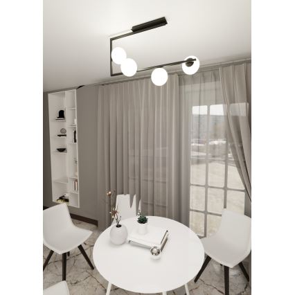 Lámpara colgante SOMA 4xE14/10W/230V negro/blanco