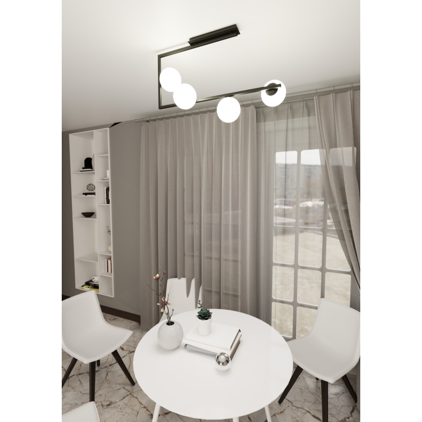 Lámpara colgante SOMA 4xE14/10W/230V negro/blanco