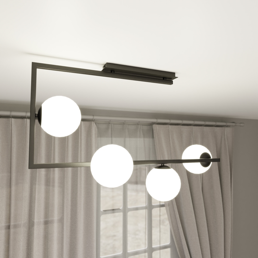 Lámpara colgante SOMA 4xE14/10W/230V negro/blanco