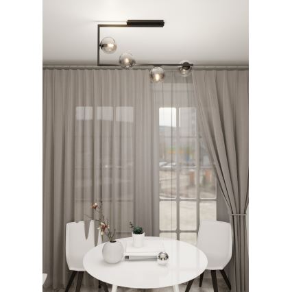 Lámpara colgante SOMA 4xE14/10W/230V negro/gris