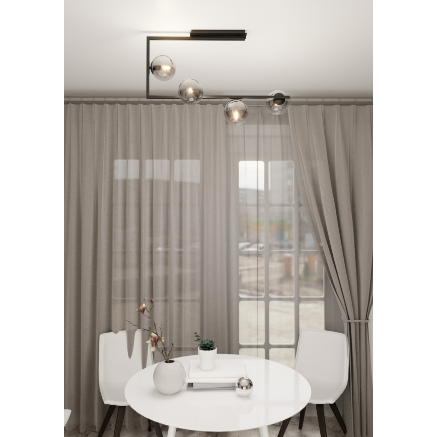 Lámpara colgante SOMA 4xE14/10W/230V negro/gris