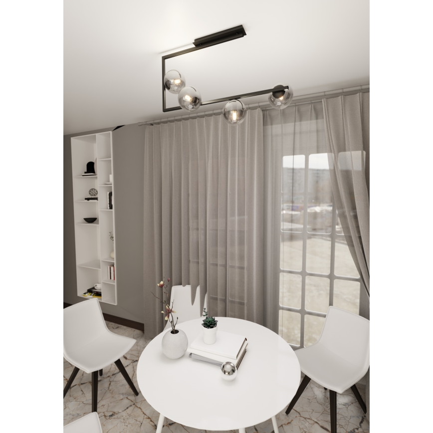 Lámpara colgante SOMA 4xE14/10W/230V negro/gris