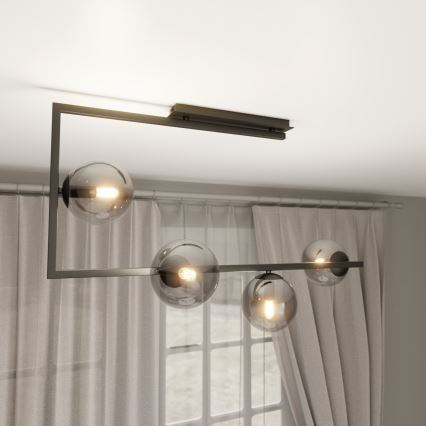Lámpara colgante SOMA 4xE14/10W/230V negro/gris