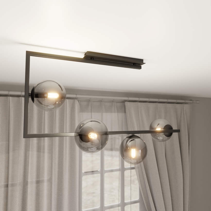Lámpara colgante SOMA 4xE14/10W/230V negro/gris