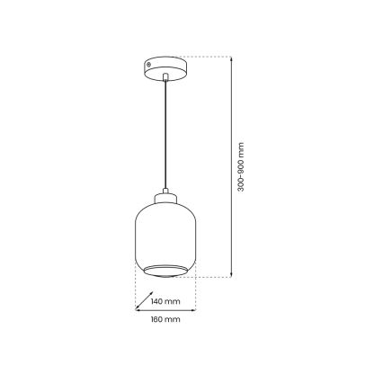 Lámpara colgante SOMBRA 1xE27/60W/230V beige