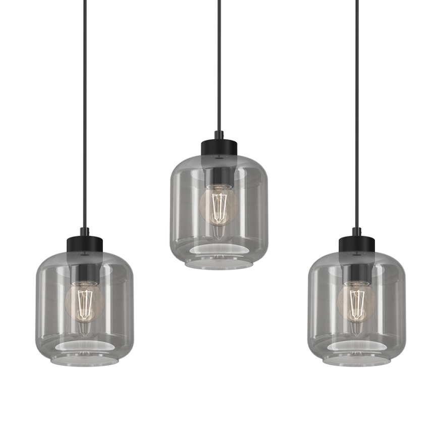 Lámpara colgante SOMBRA 3xE27/60W/230V gris