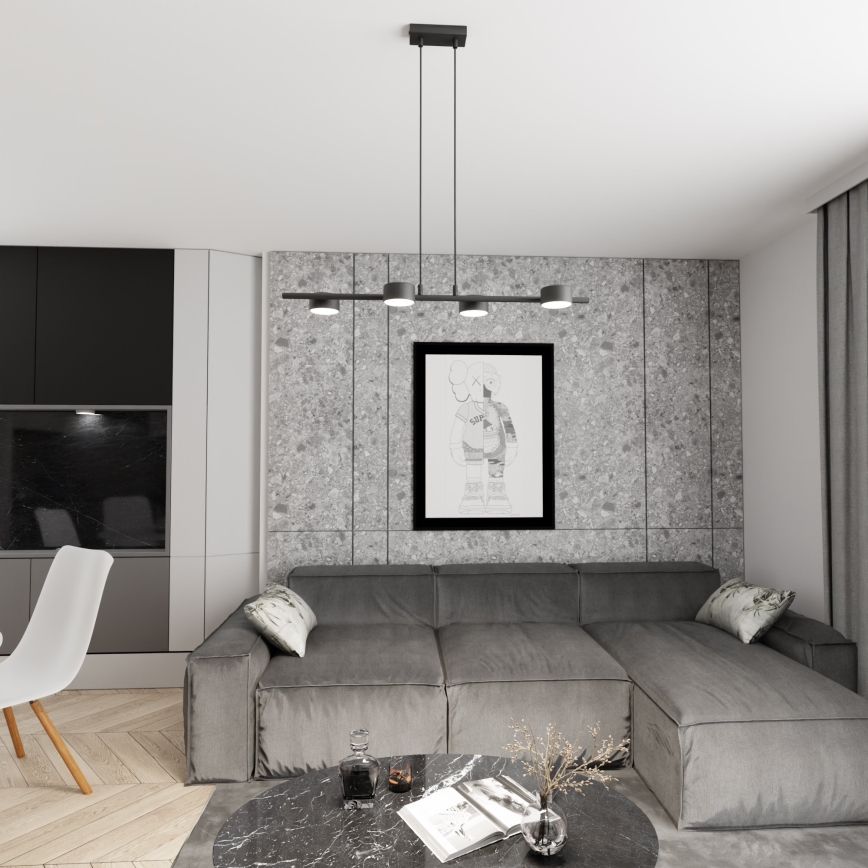 Lámpara colgante SORA 4xGX53/12W/230V negro