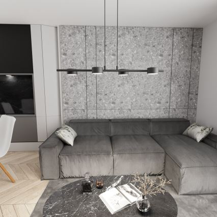 Lámpara colgante SORA 4xGX53/12W/230V negro