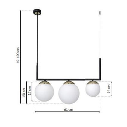 Lámpara Colgante SPARTA 3xE14/40W/230V