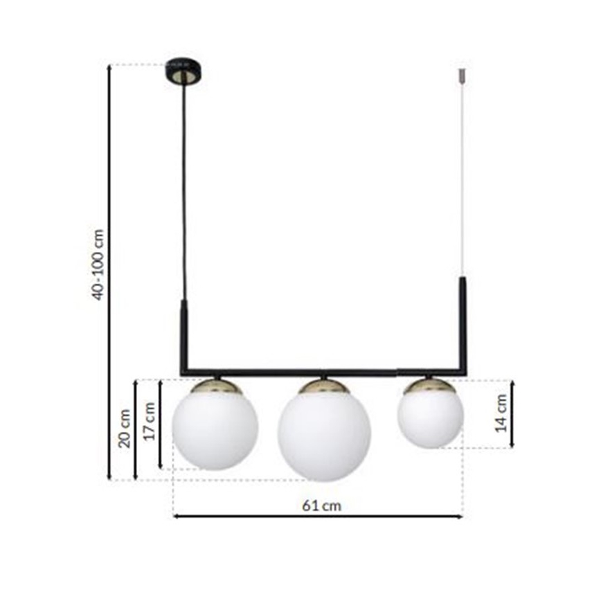 Lámpara Colgante SPARTA 3xE14/40W/230V