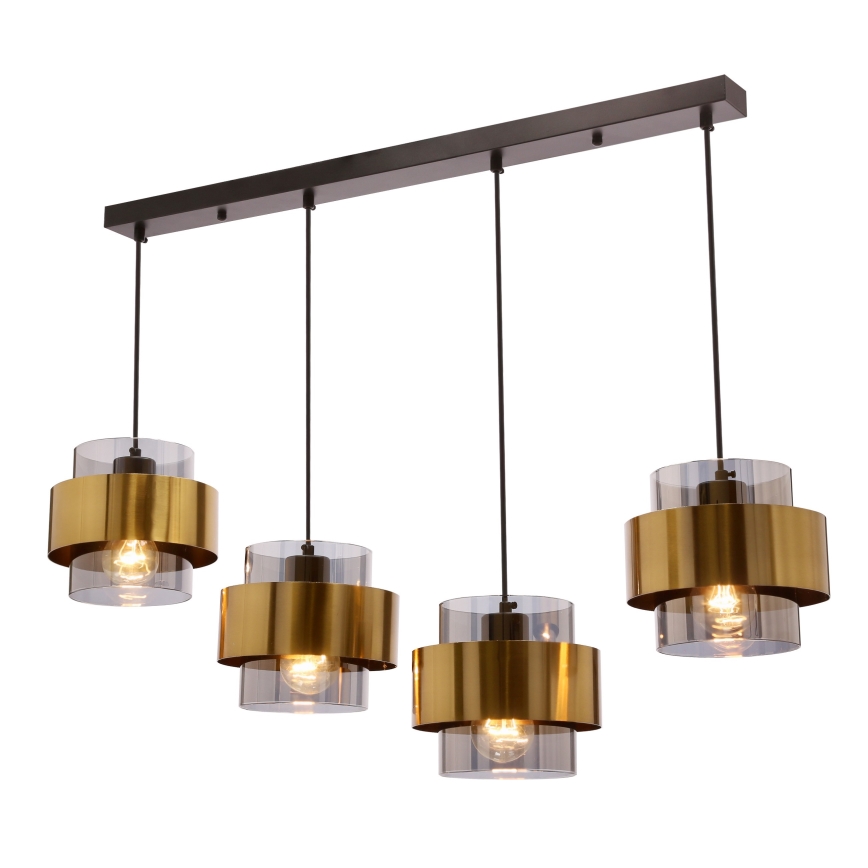 Lámpara colgante SPIEGA 4xE27/60W/230V dorado/negro