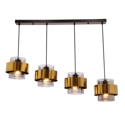 Lámpara colgante SPIEGA 4xE27/60W/230V dorado/negro