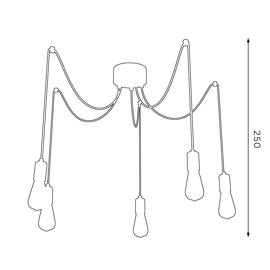 Lámpara colgante SPINDEL 5xE27/60W/230V araña