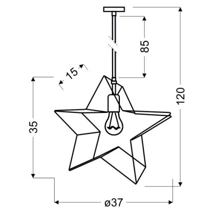 Lámpara colgante STAR 1xE27/60W/230V