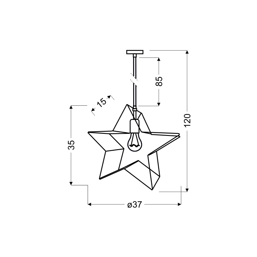 Lámpara colgante STAR 1xE27/60W/230V