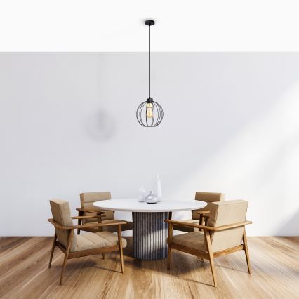 Lámpara colgante STARLIGHT 1xE27/15W/230V negro/dorado