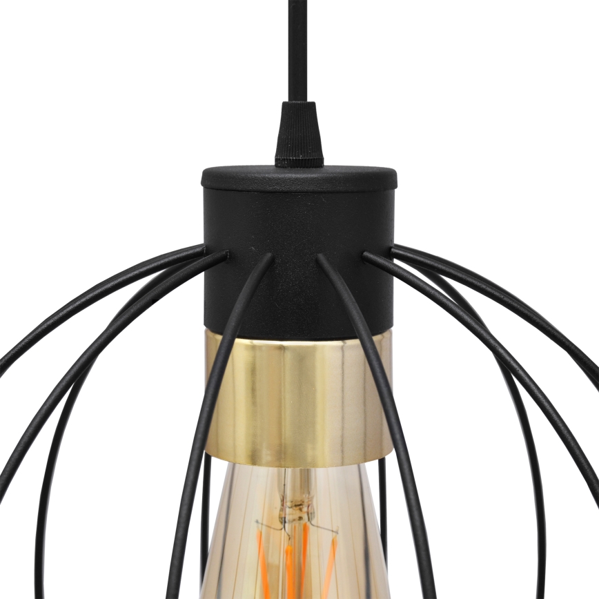Lámpara colgante STARLIGHT 1xE27/15W/230V negro/dorado