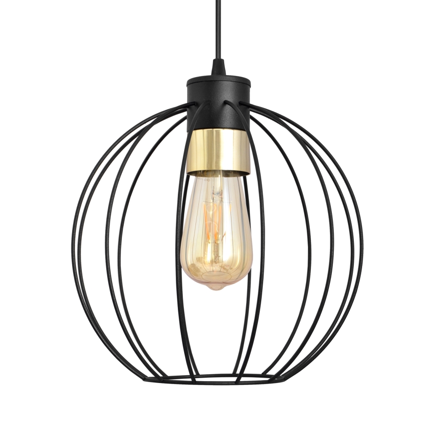 Lámpara colgante STARLIGHT 1xE27/15W/230V negro/dorado