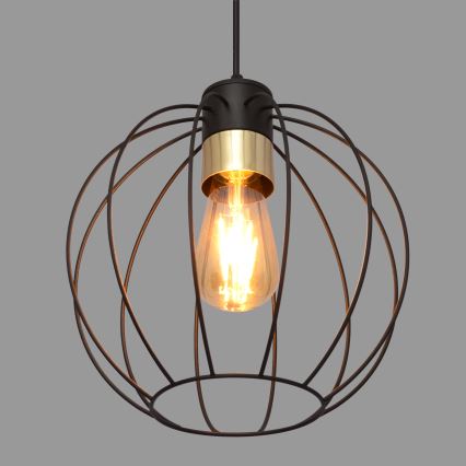 Lámpara colgante STARLIGHT 1xE27/15W/230V negro/dorado