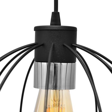 Lámpara colgante STARLIGHT 1xE27/15W/230V negro/stříbná