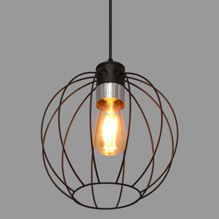 Lámpara colgante STARLIGHT 1xE27/15W/230V negro/stříbná