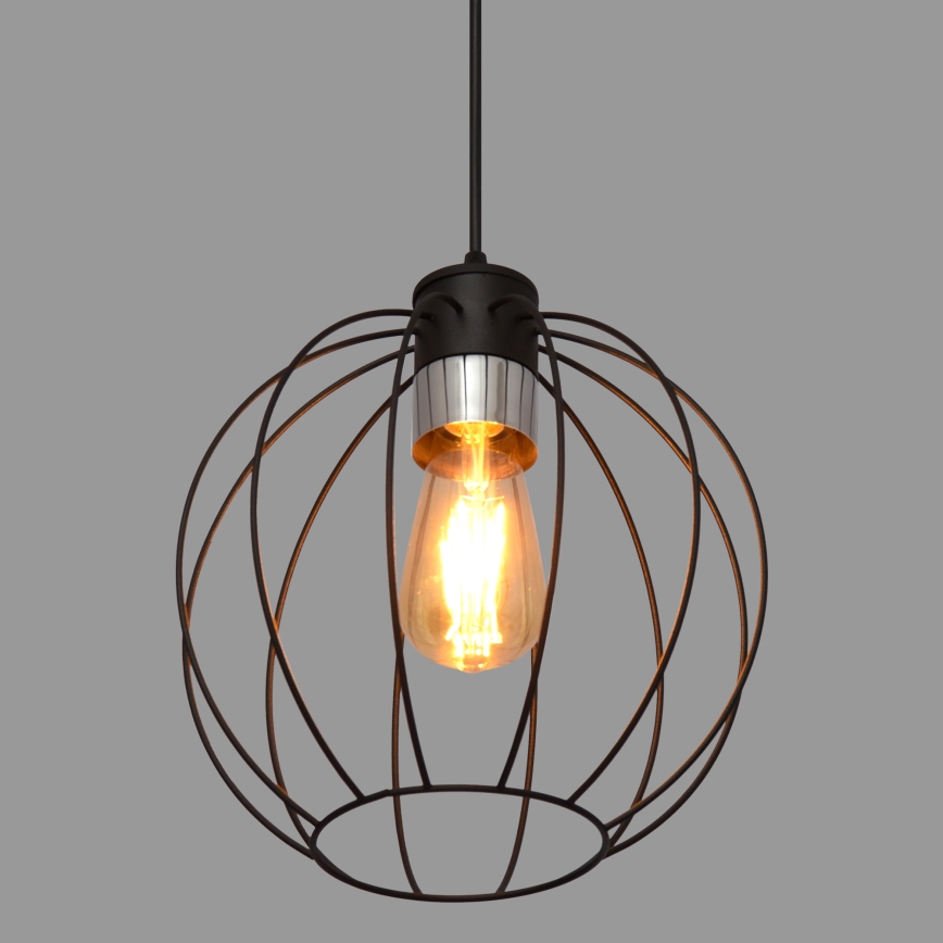 Lámpara colgante STARLIGHT 1xE27/15W/230V negro/stříbná