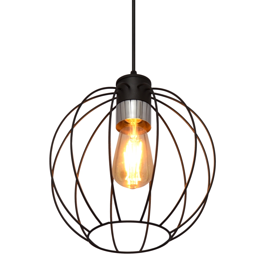 Lámpara colgante STARLIGHT 1xE27/15W/230V negro/stříbná