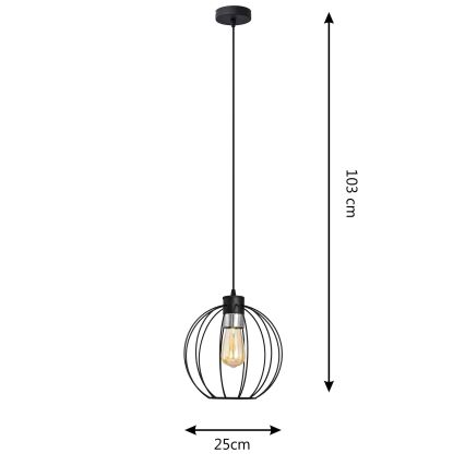 Lámpara colgante STARLIGHT 1xE27/15W/230V negro/stříbná