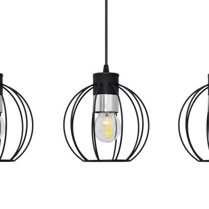 Lámpara colgante STARLIGHT 3xE27/15W/230V negro/plata