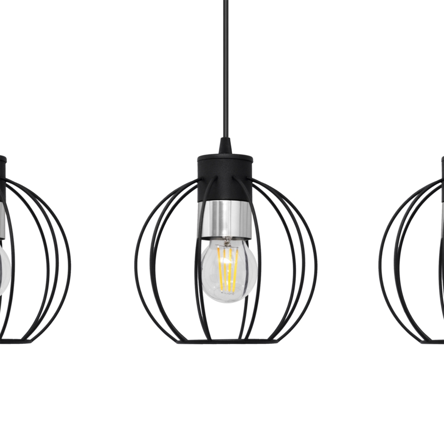 Lámpara colgante STARLIGHT 3xE27/15W/230V negro/plata