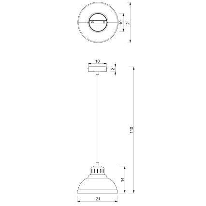 Lámpara colgante SVEN 1xE27/15W/230V beige