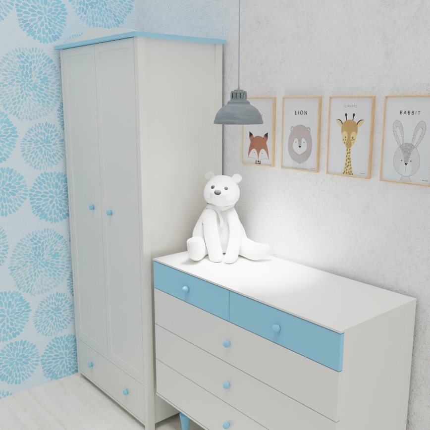 Lámpara colgante SVEN 1xE27/15W/230V gris