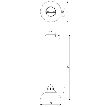 Lámpara colgante SVEN 1xE27/15W/230V negro