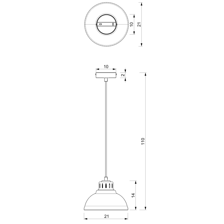 Lámpara colgante SVEN 1xE27/15W/230V negro