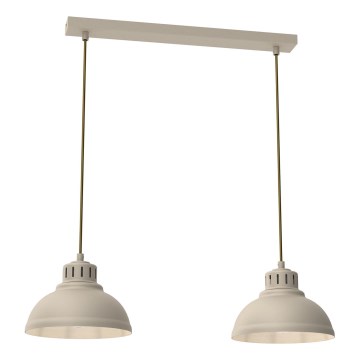 Lámpara colgante SVEN 2xE27/15W/230V beige
