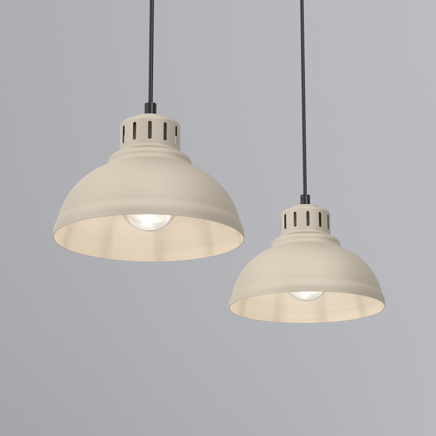 Lámpara colgante SVEN 2xE27/15W/230V beige