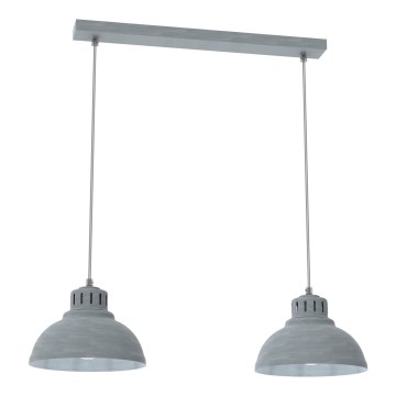 Lámpara colgante SVEN 2xE27/15W/230V gris