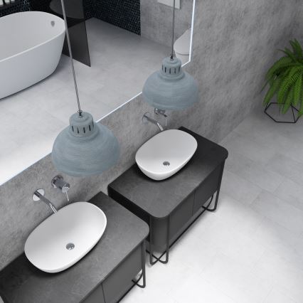 Lámpara colgante SVEN 2xE27/15W/230V gris