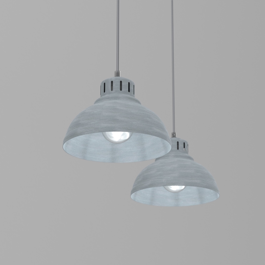 Lámpara colgante SVEN 2xE27/15W/230V gris