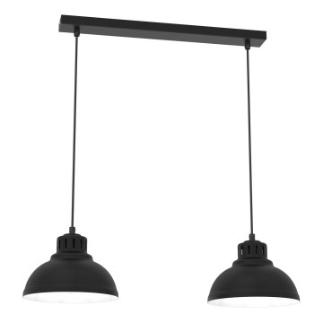 Lámpara colgante SVEN 2xE27/15W/230V negro